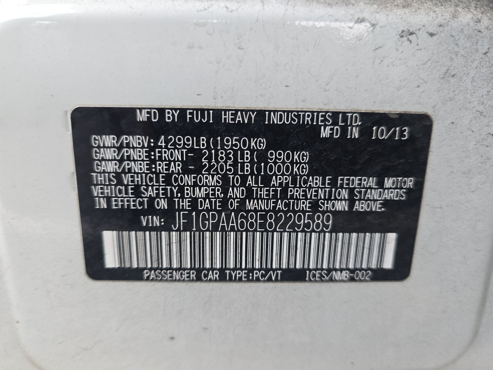 2014 Subaru Impreza 2.0i AWD