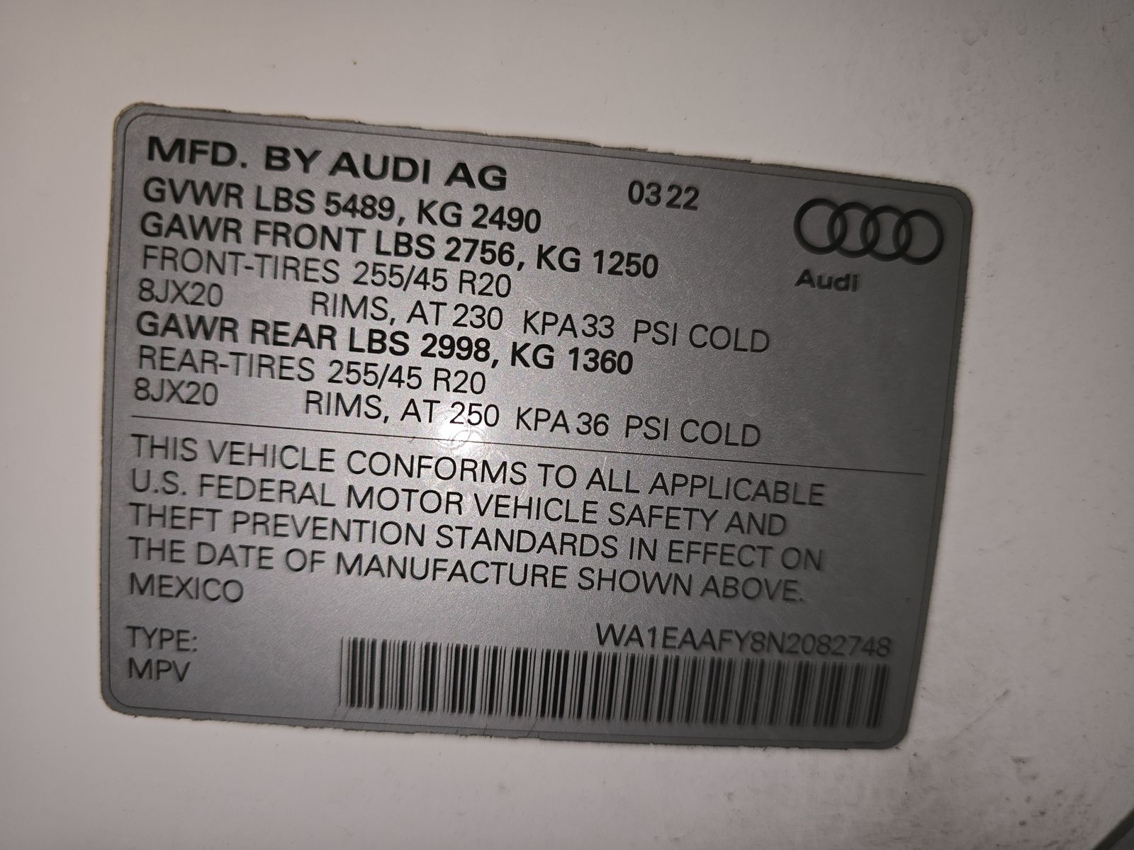 2022 Audi Q5 S line Premium Plus AWD
