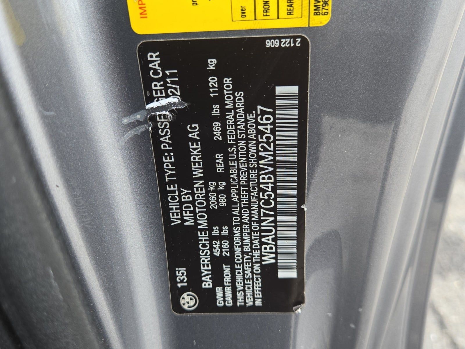 2011 BMW 1 Series 135i RWD