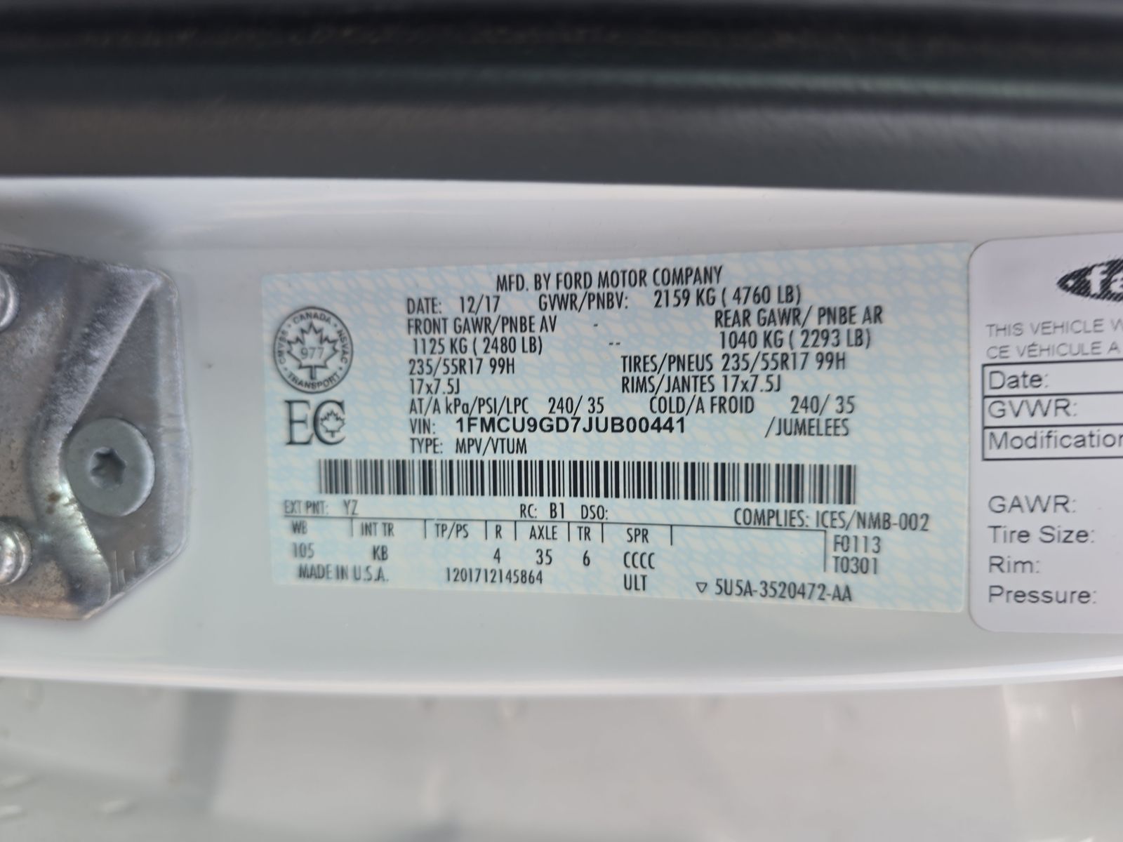 2018 Ford Escape SE AWD