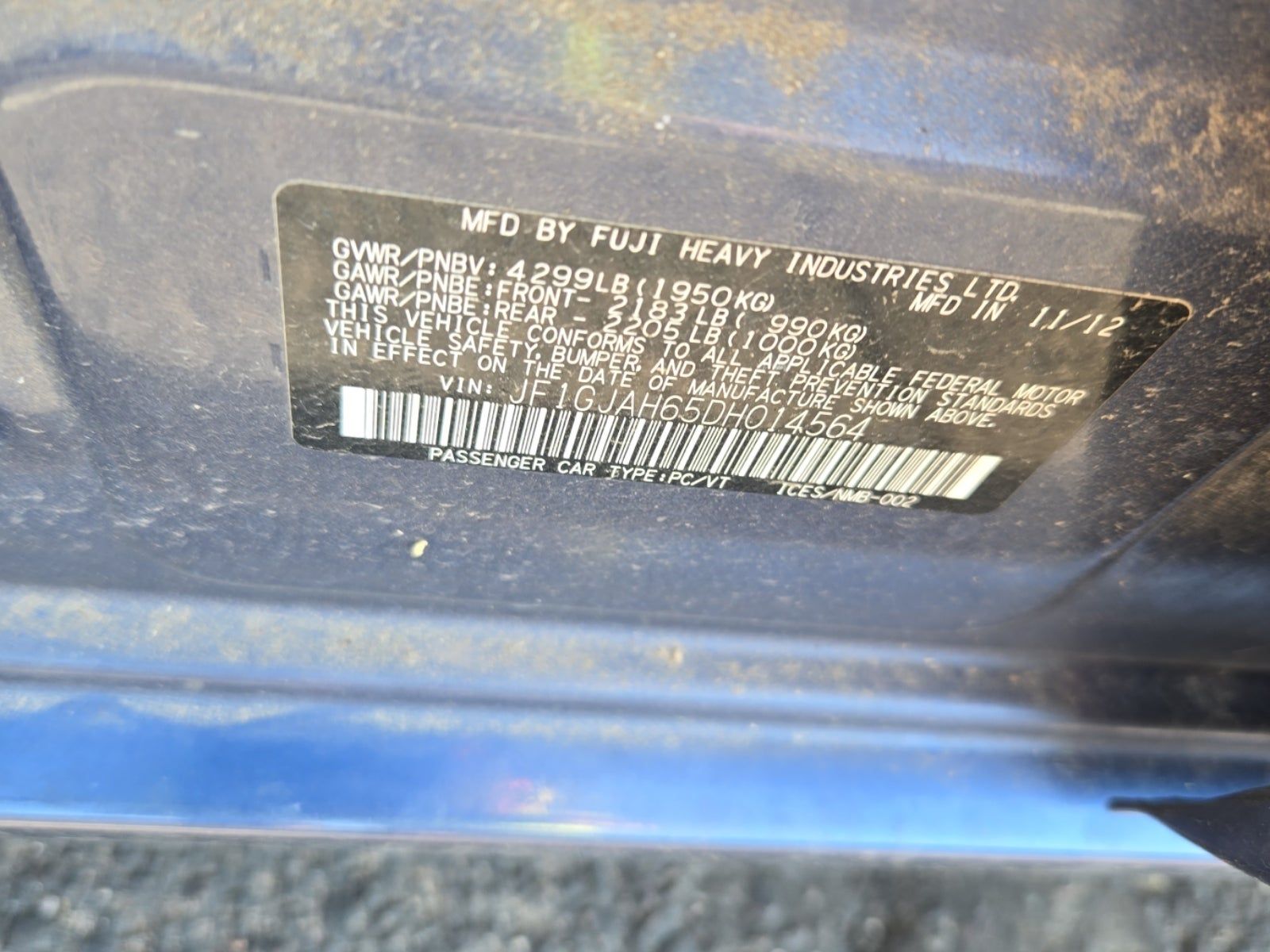 2013 Subaru Impreza 2.0i Limited AWD