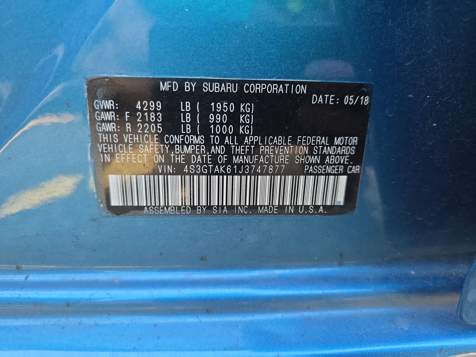 2018 Subaru Impreza 2.0i Sport AWD