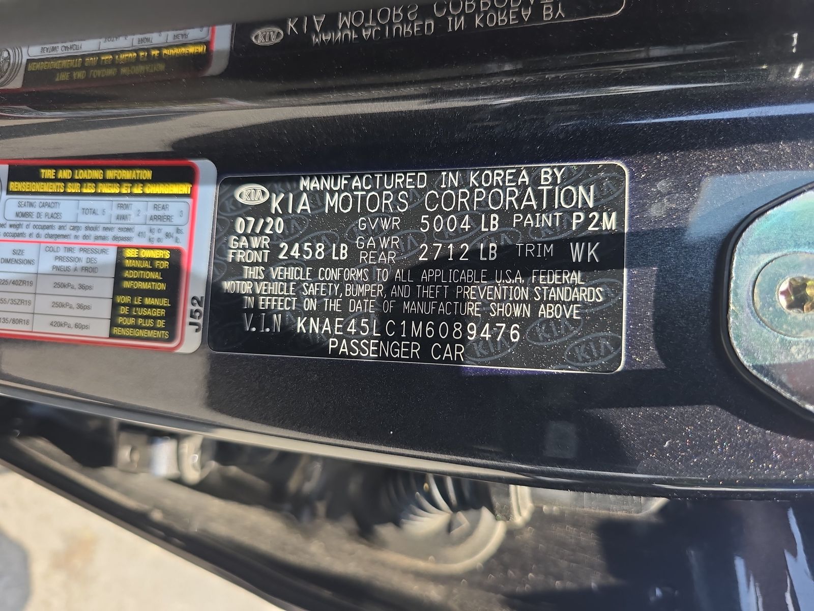 2021 Kia Stinger GT1 RWD