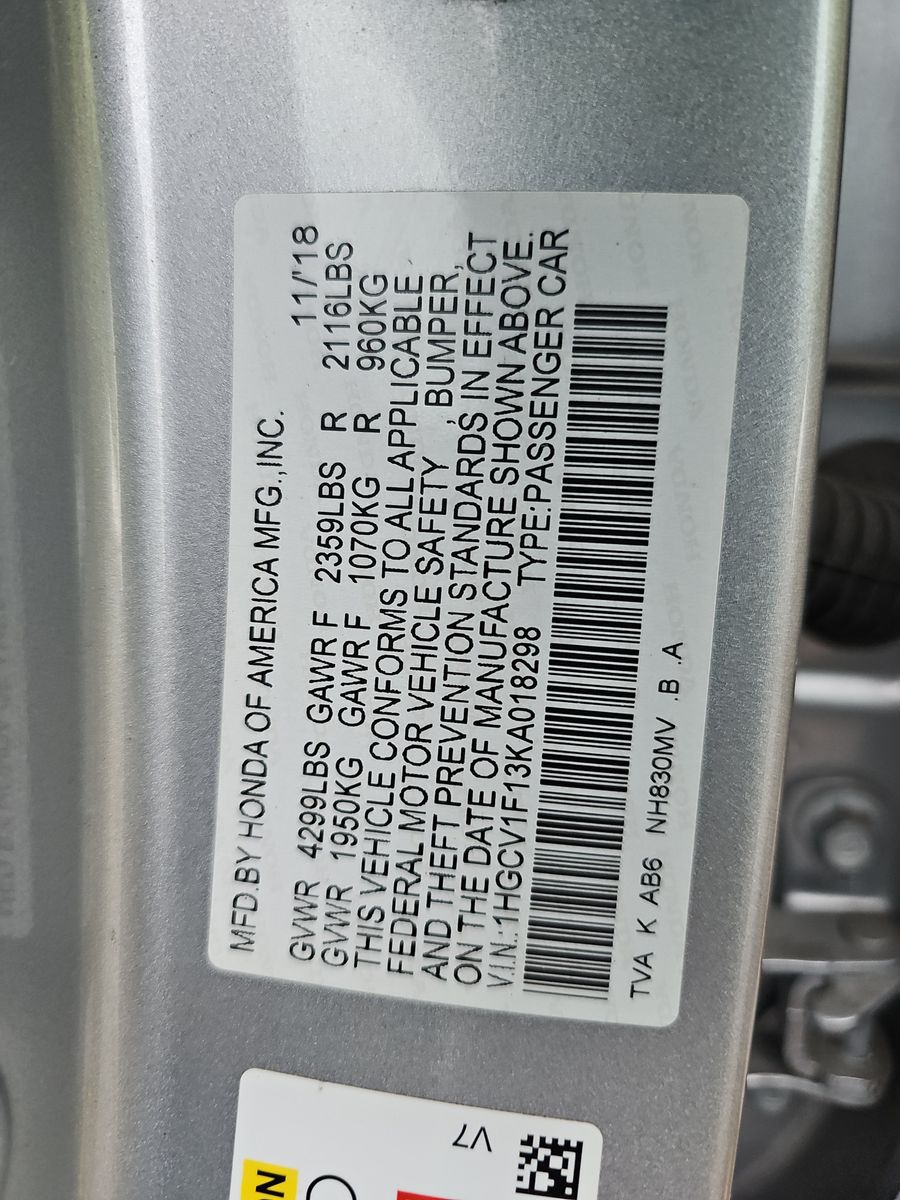 2019 Honda Accord LX FWD