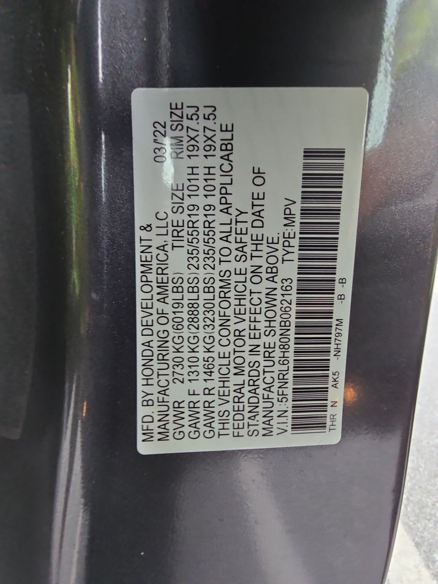2022 Honda Odyssey Touring FWD