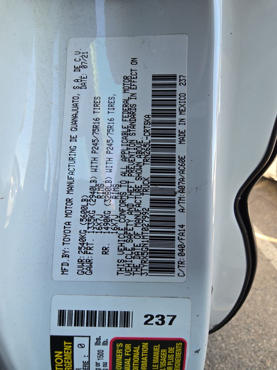 2021 Toyota Tacoma SR RWD