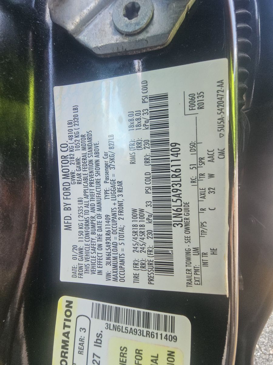 2020 Lincoln MKZ Standard FWD