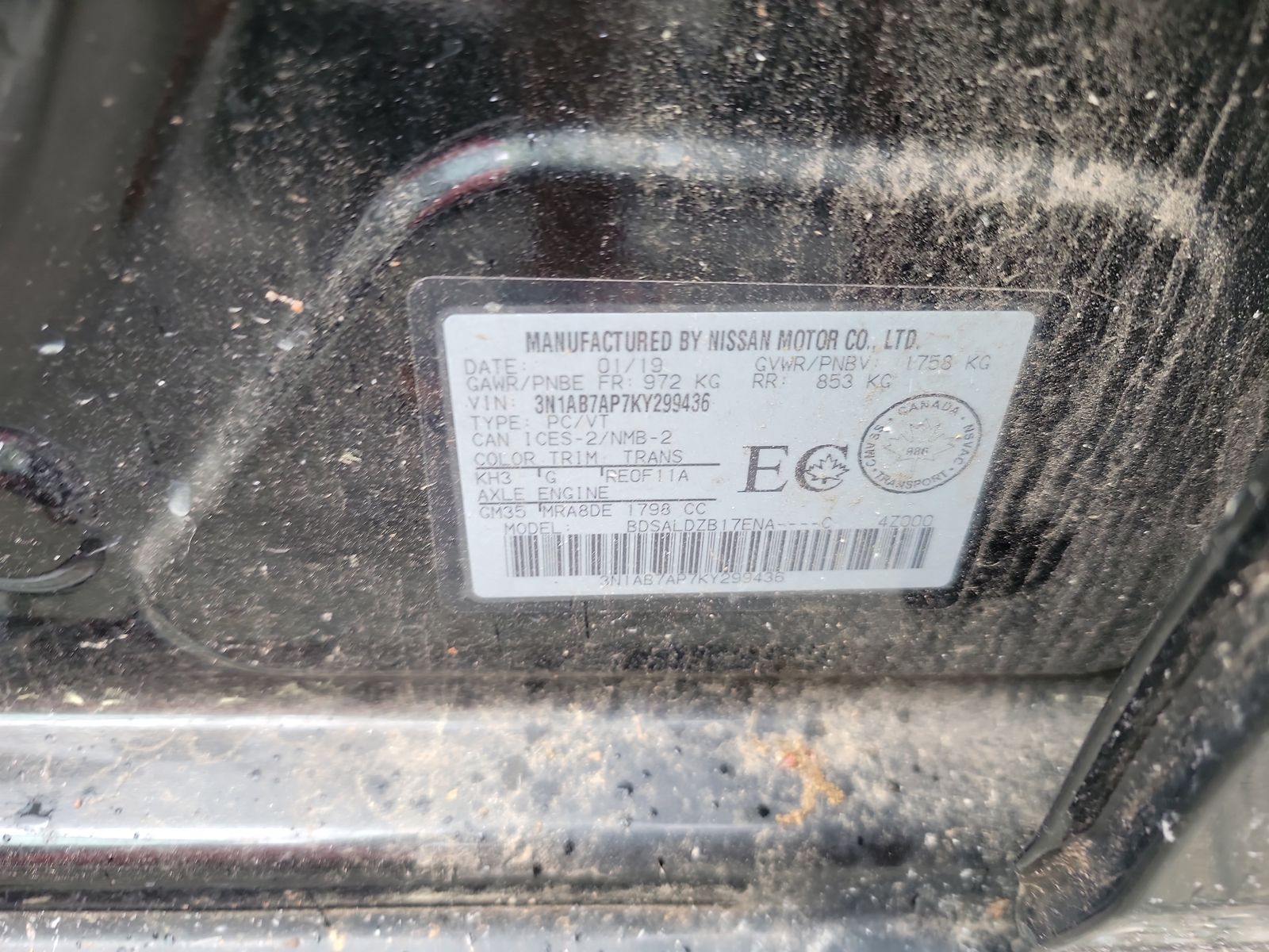 3N1AB7AP7KY299436 | 2019 NISSAN SENTRA | История продажи