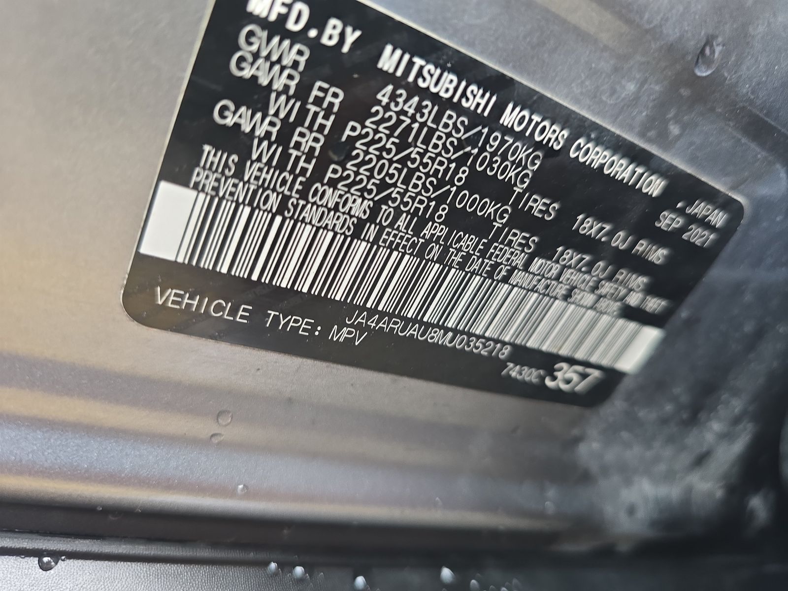 2021 Mitsubishi Outlander Sport 2.0 ES AWD