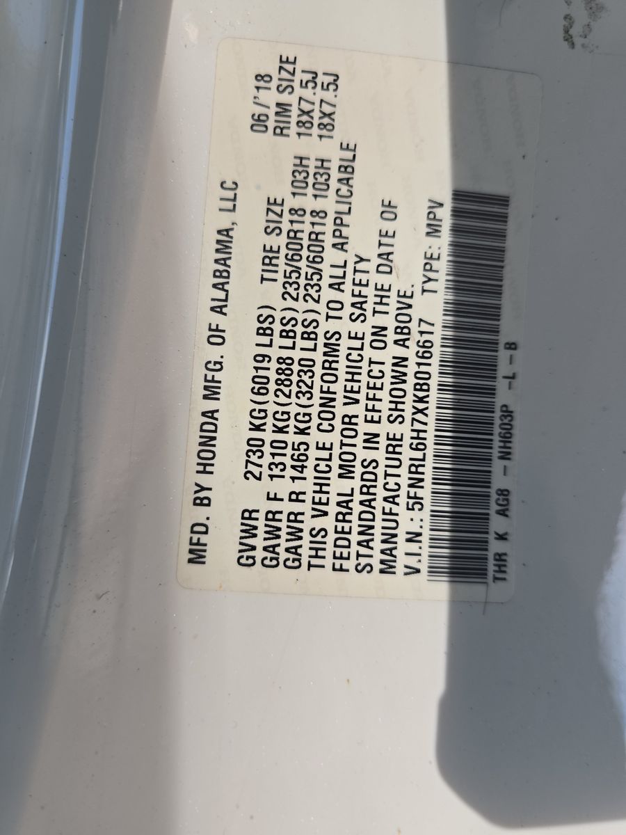 2019 Honda Odyssey EX-L FWD