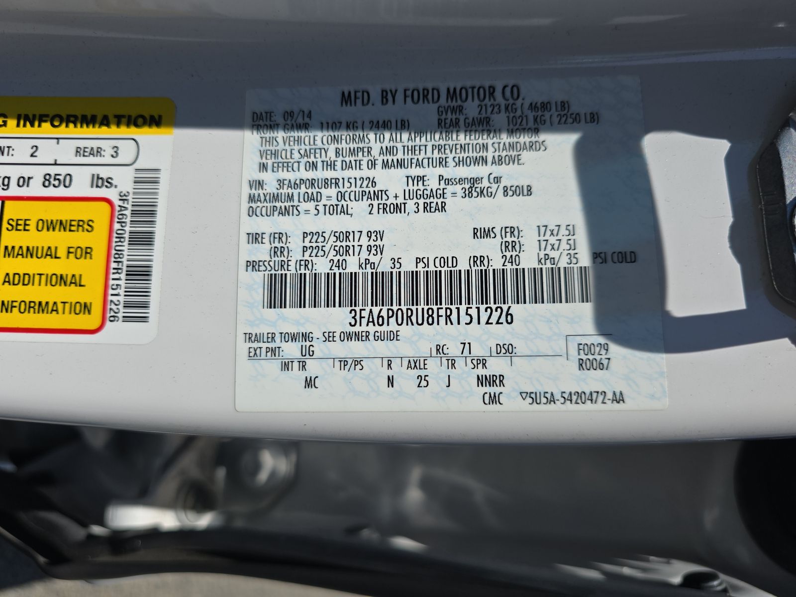 2015 Ford Fusion Hybrid Titanium FWD