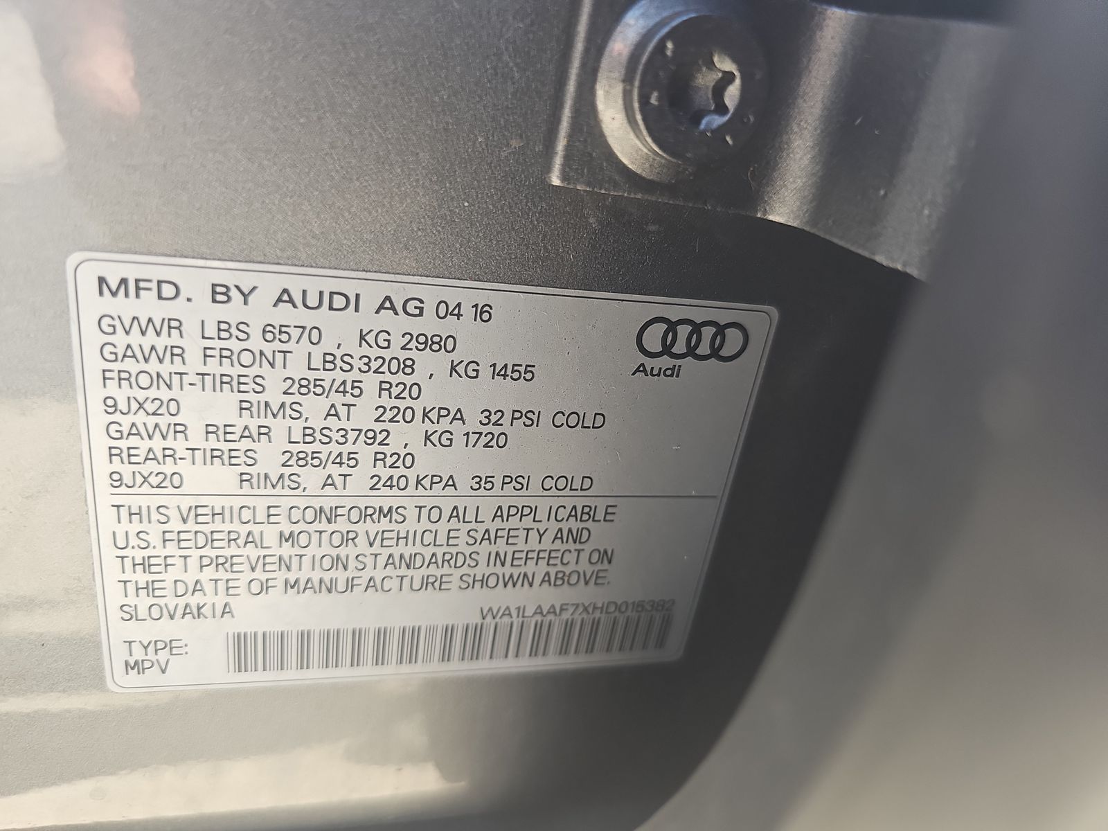 2017 Audi Q7 3.0T Premium Plus AWD