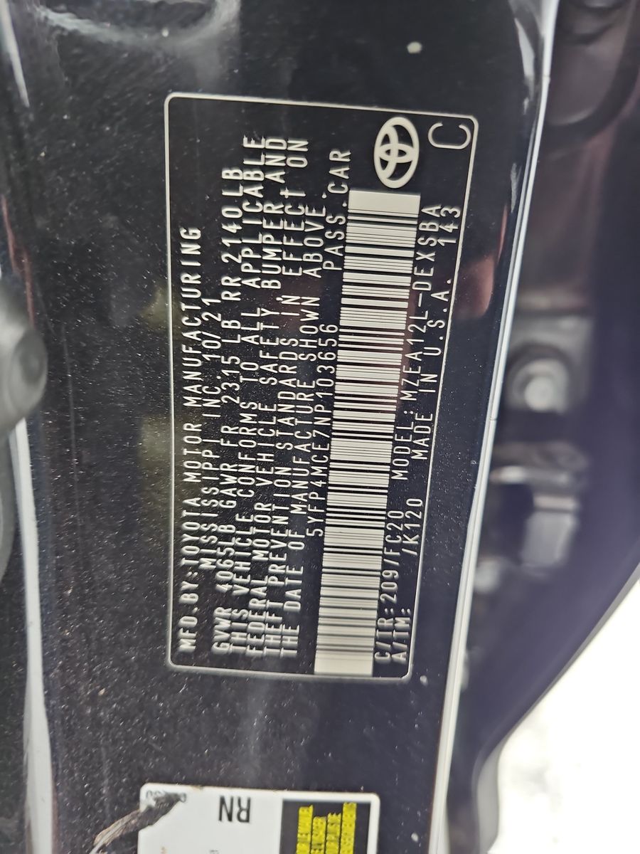 2022 Toyota Corolla SE FWD