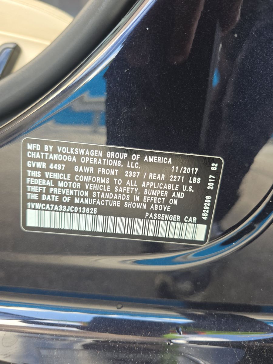 2018 Volkswagen Passat 2.0T SEL Premium FWD