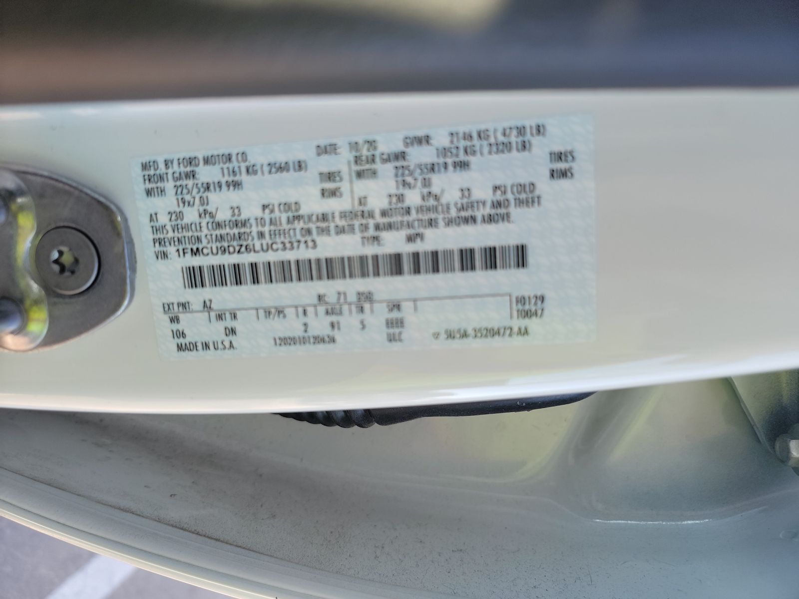 2020 Ford Escape Hybrid Titanium AWD