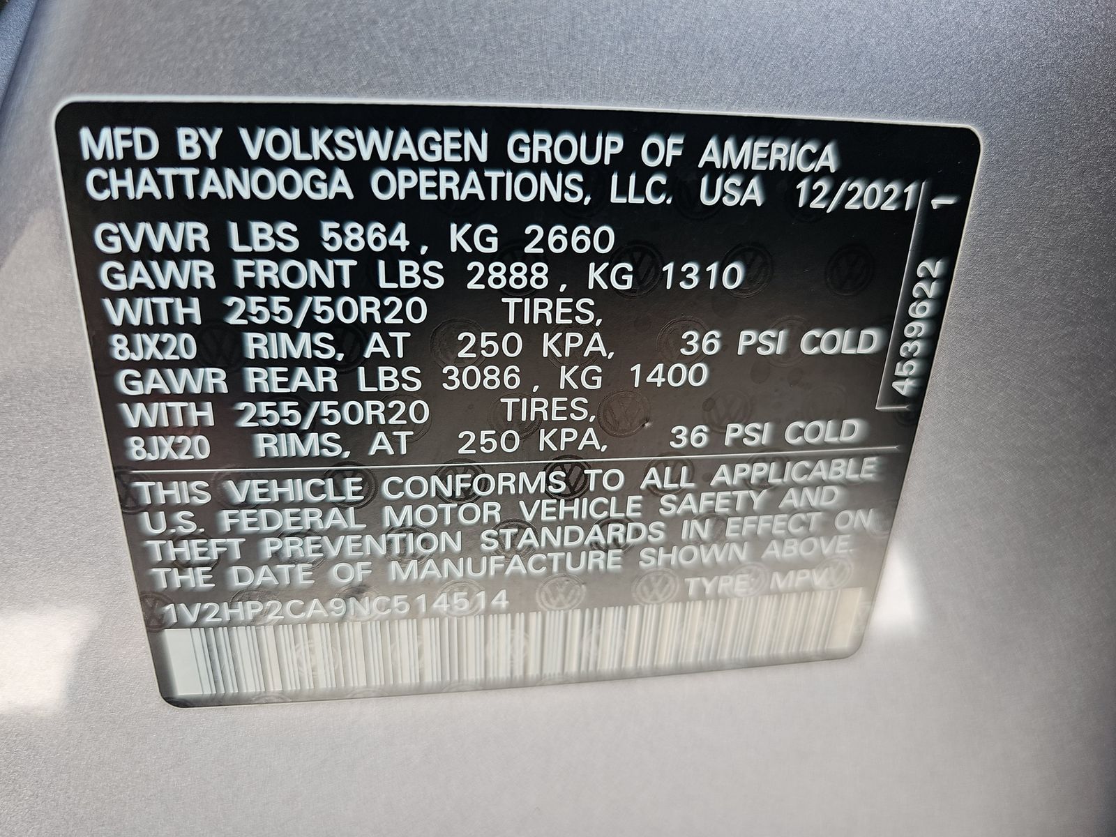 2022 Volkswagen Atlas 2.0T SE AWD