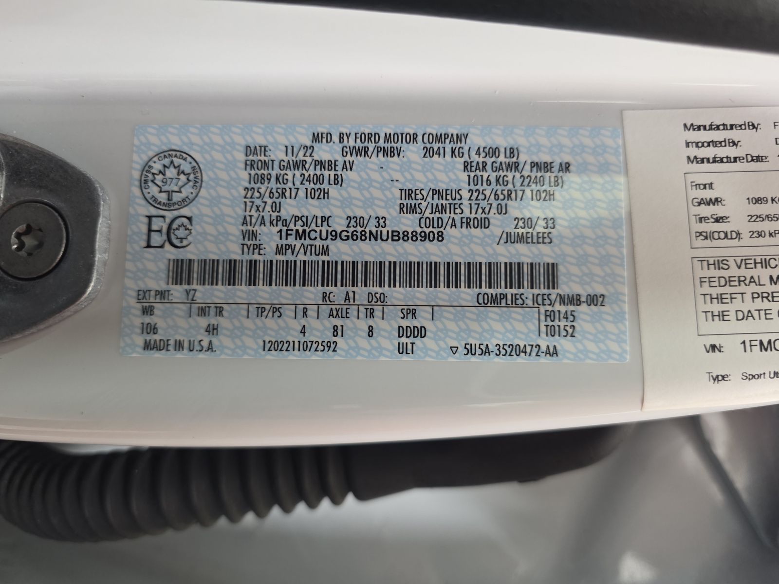 2022 Ford Escape SE AWD