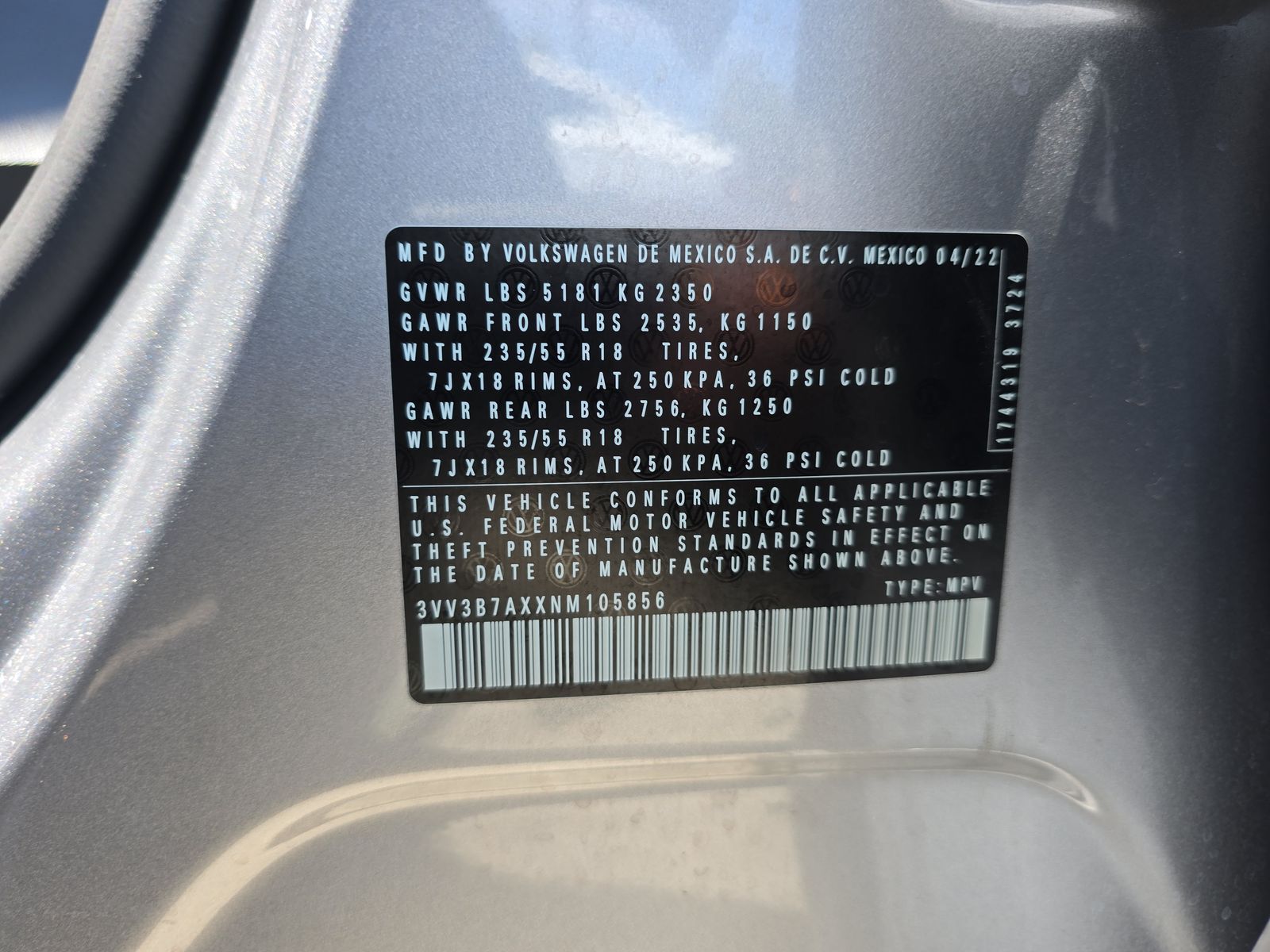 2022 Volkswagen Tiguan 2.0T SE FWD