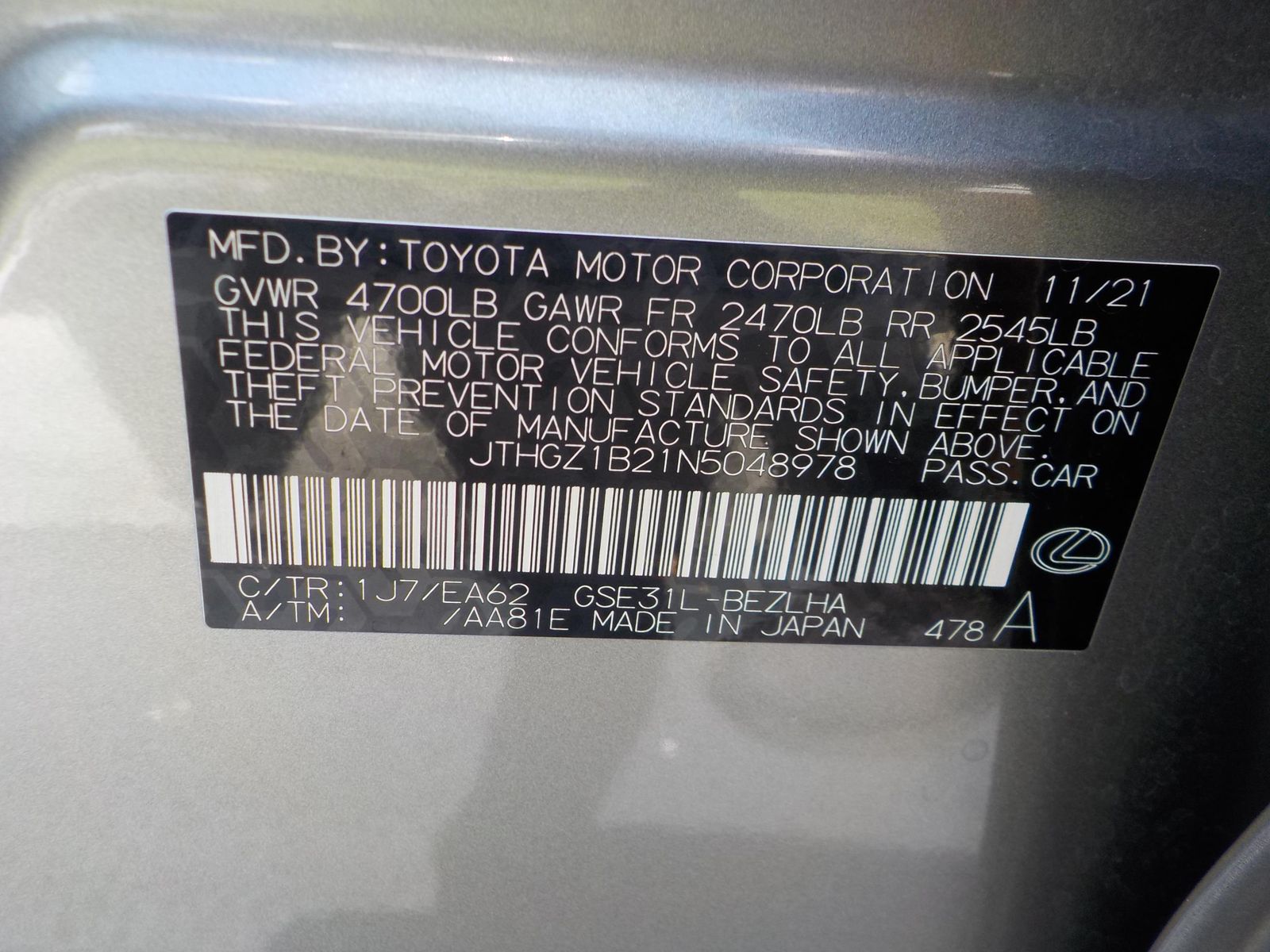 2022 Lexus IS IS 350 F SPORT RWD