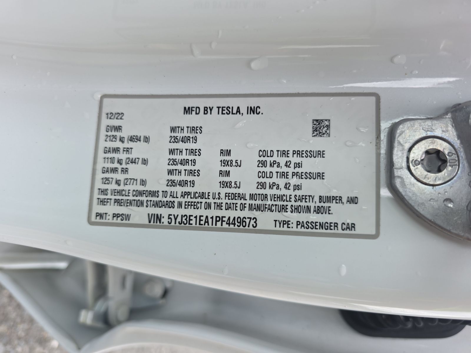 2023 Tesla Model 3 Standard Range RWD