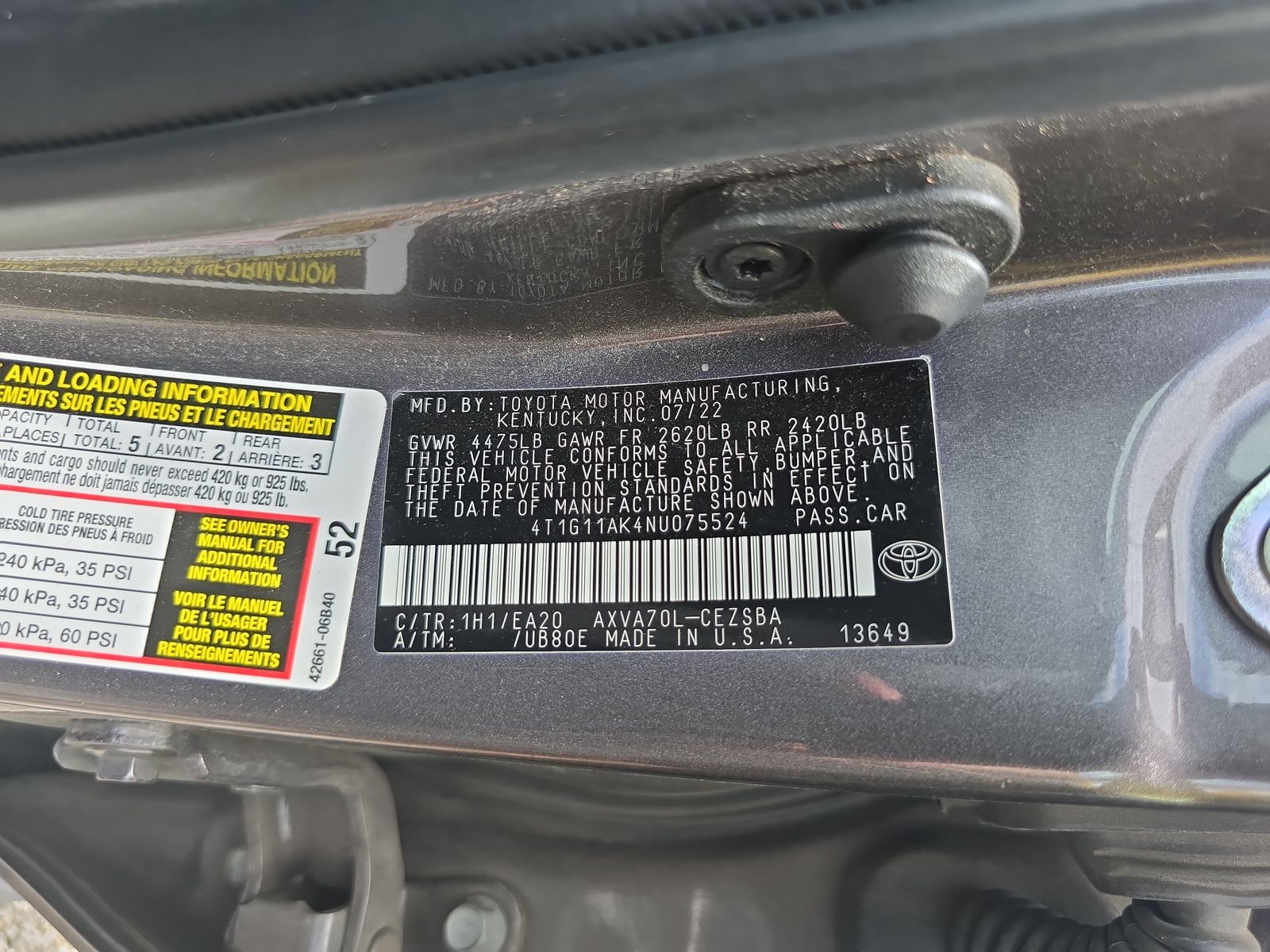 2022 Toyota Camry SE FWD