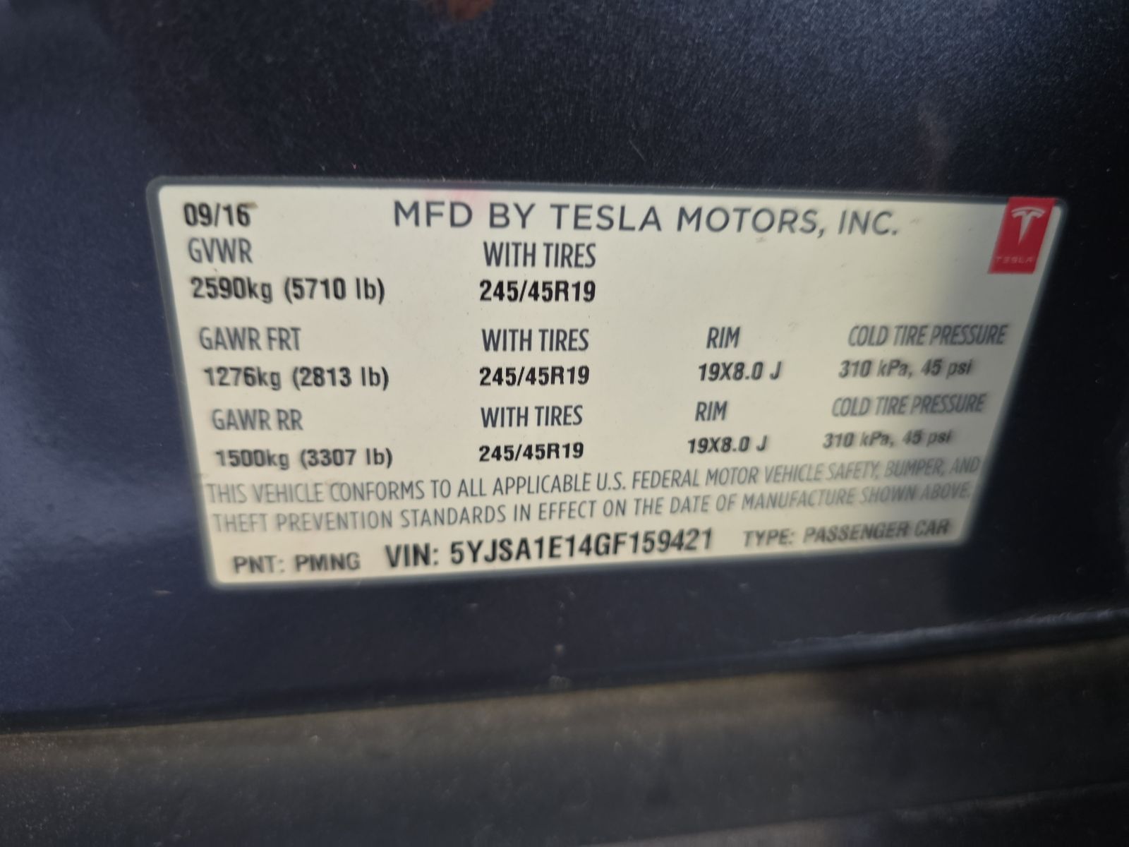 2016 Tesla Model S 70 RWD