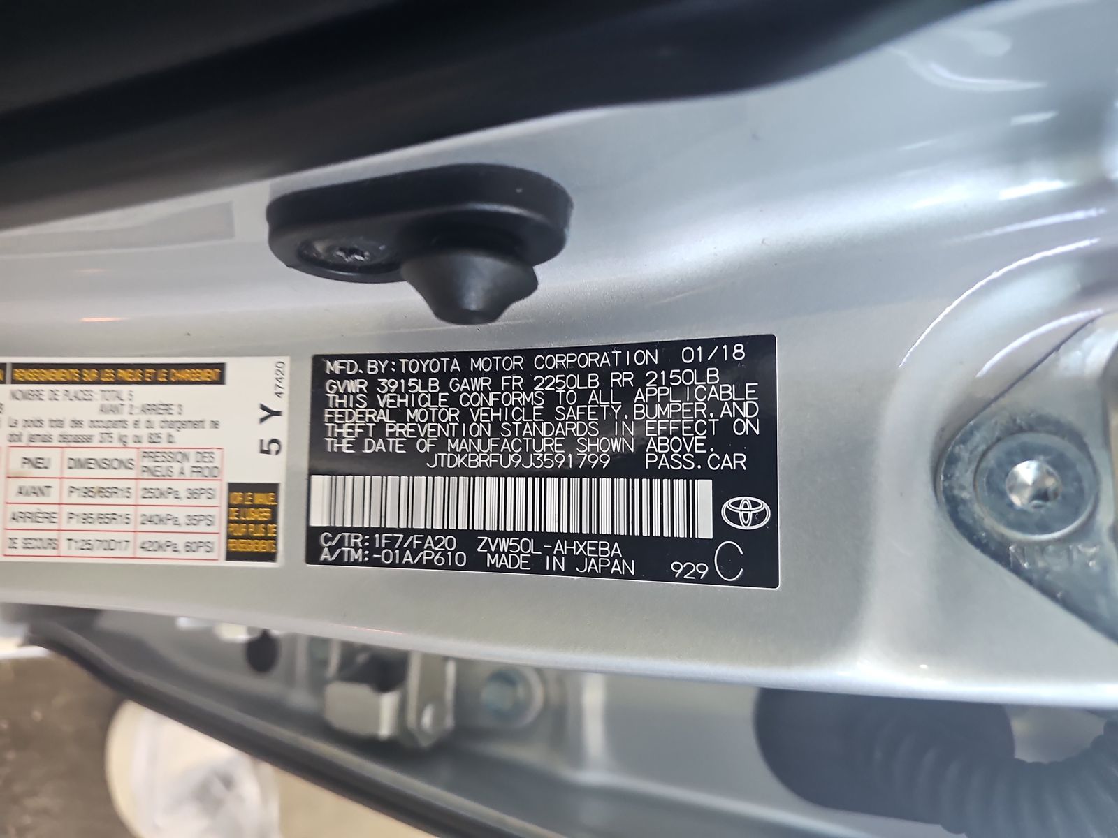 2018 Toyota Prius Two FWD