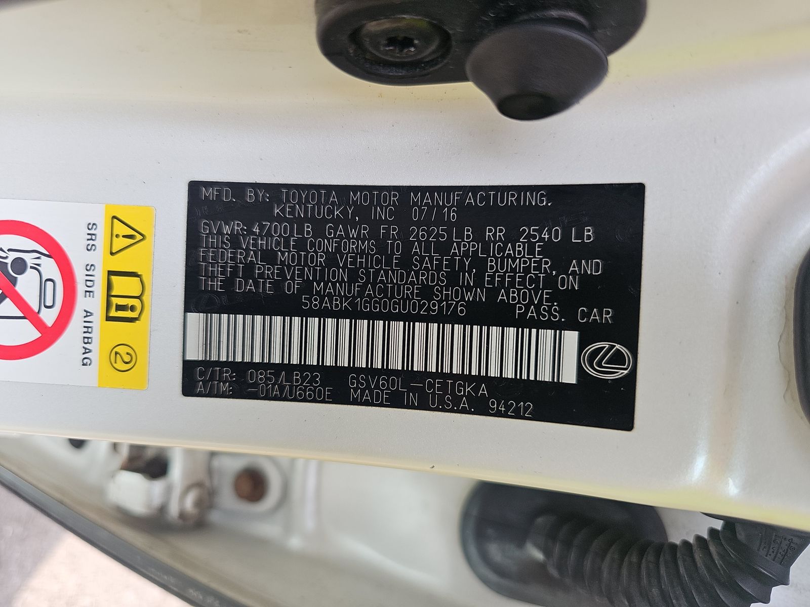 2016 Lexus ES ES 350 FWD