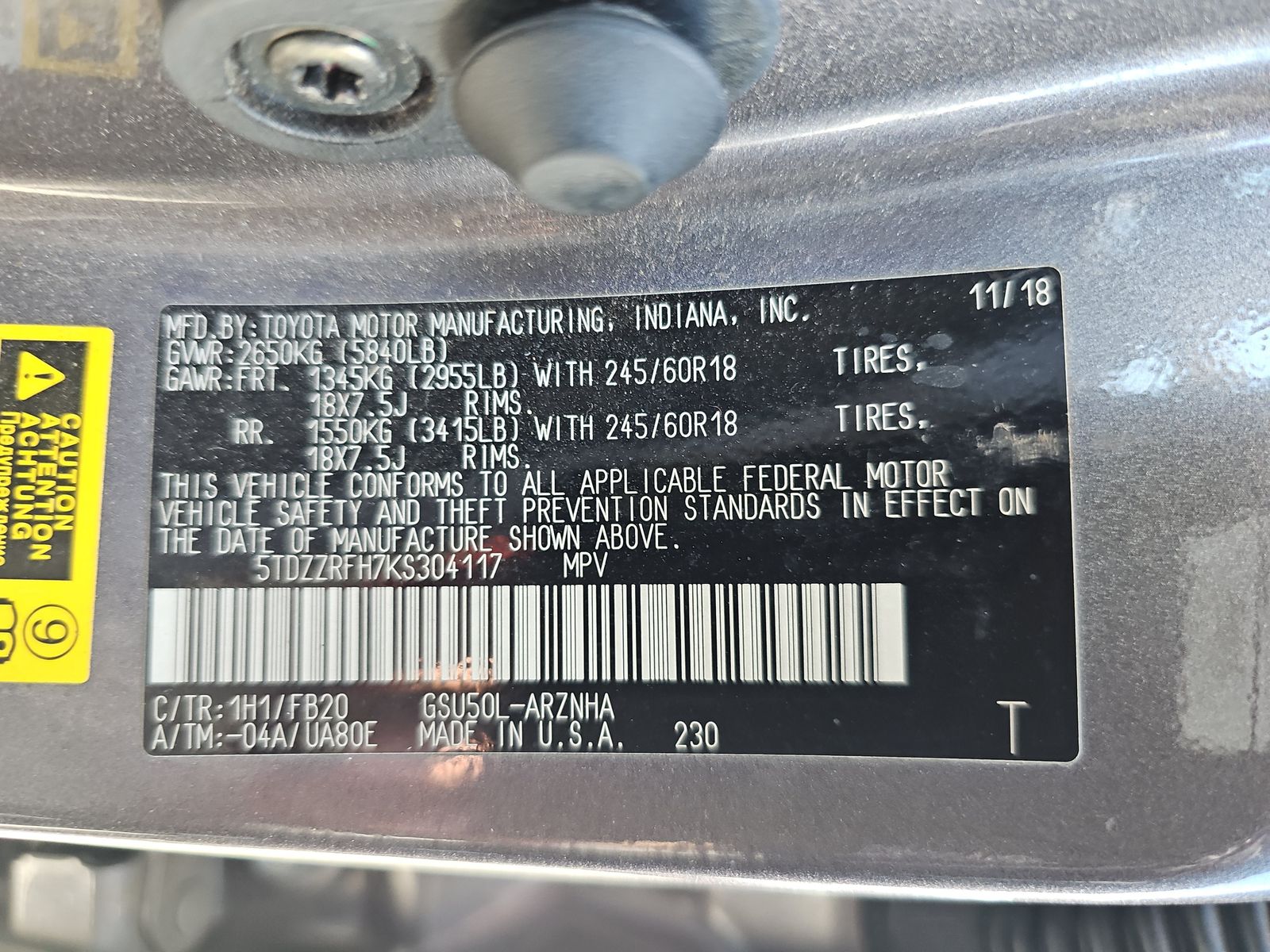 2019 Toyota Highlander LE FWD
