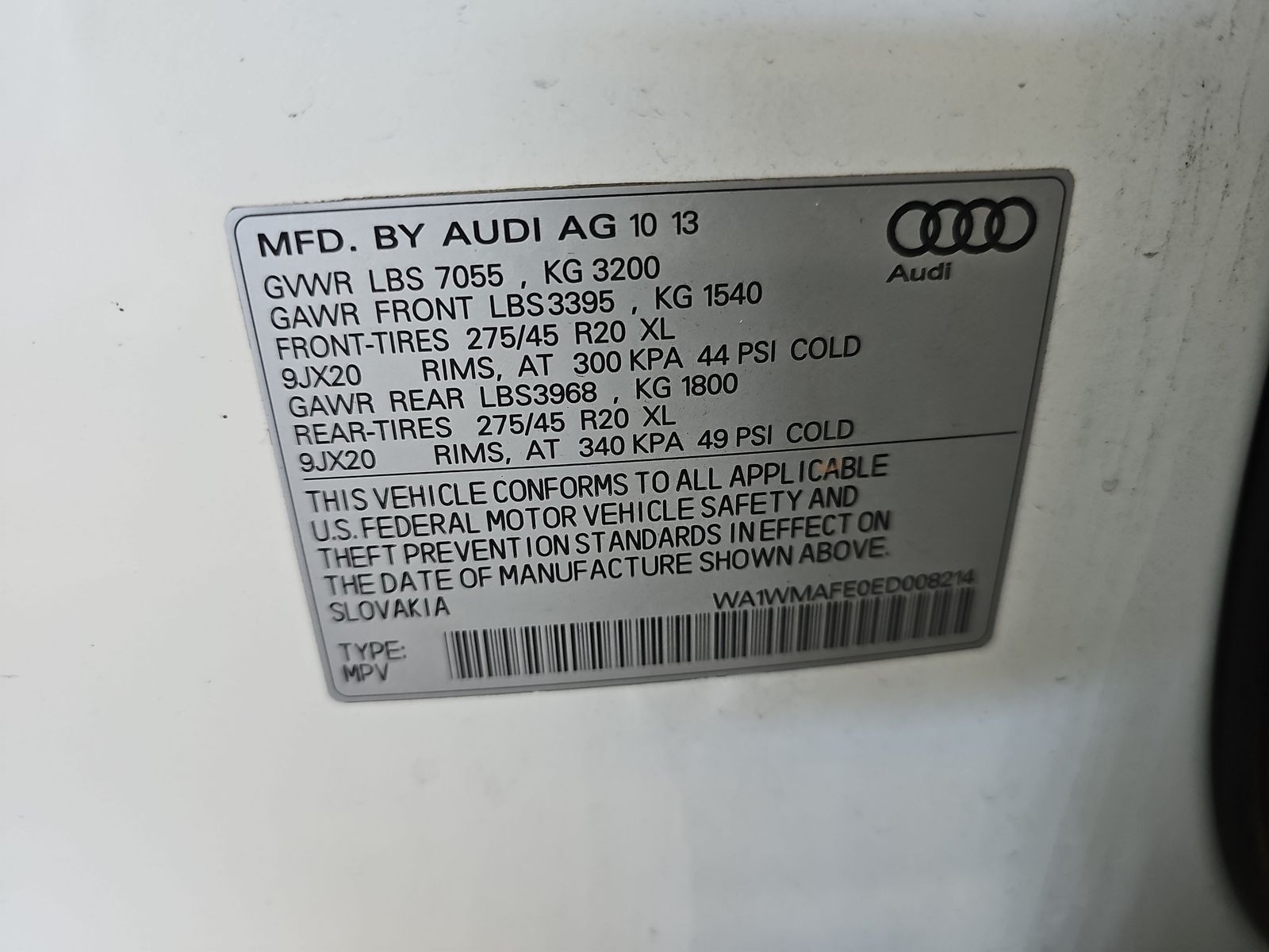 2014 Audi Q7 TDI Prestige AWD