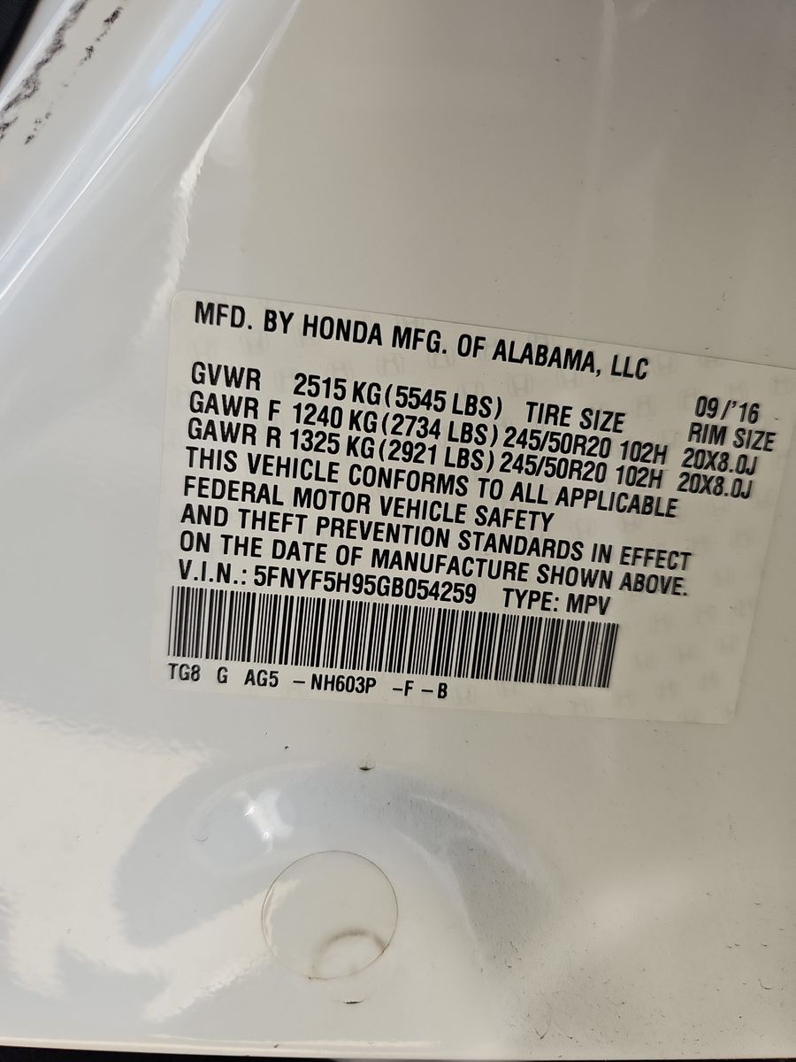 2016 Honda Pilot Touring FWD