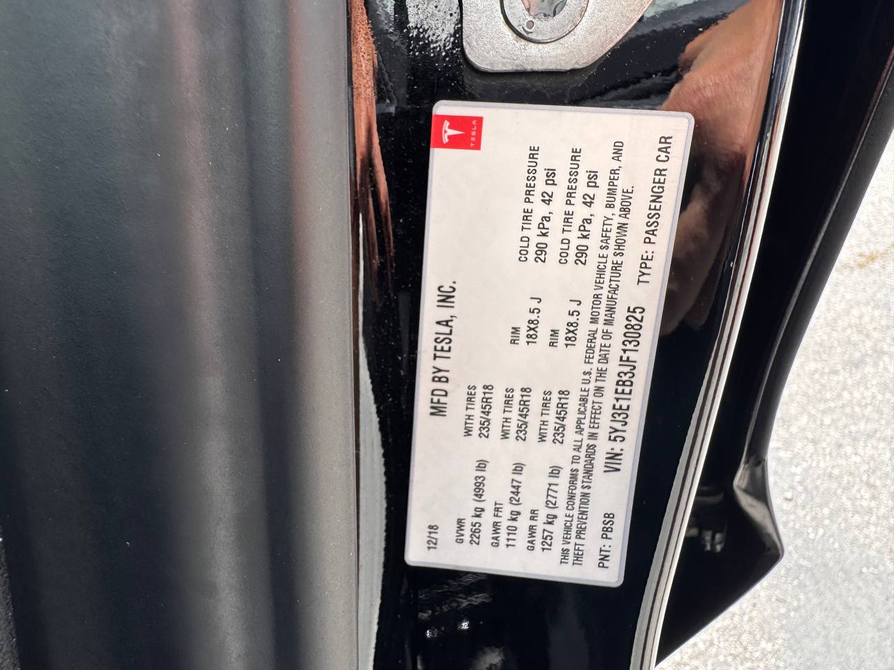 2018 Tesla Model 3 Long Range AWD