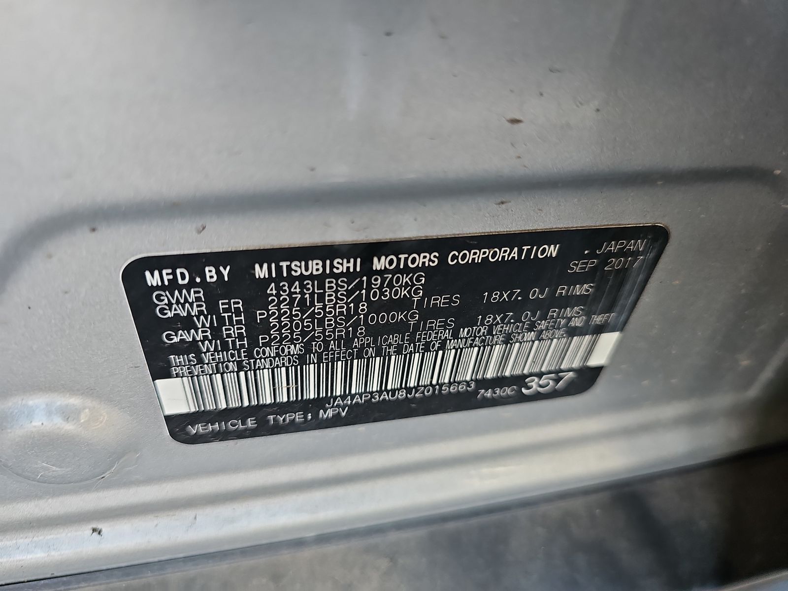 2018 Mitsubishi Outlander Sport ES FWD
