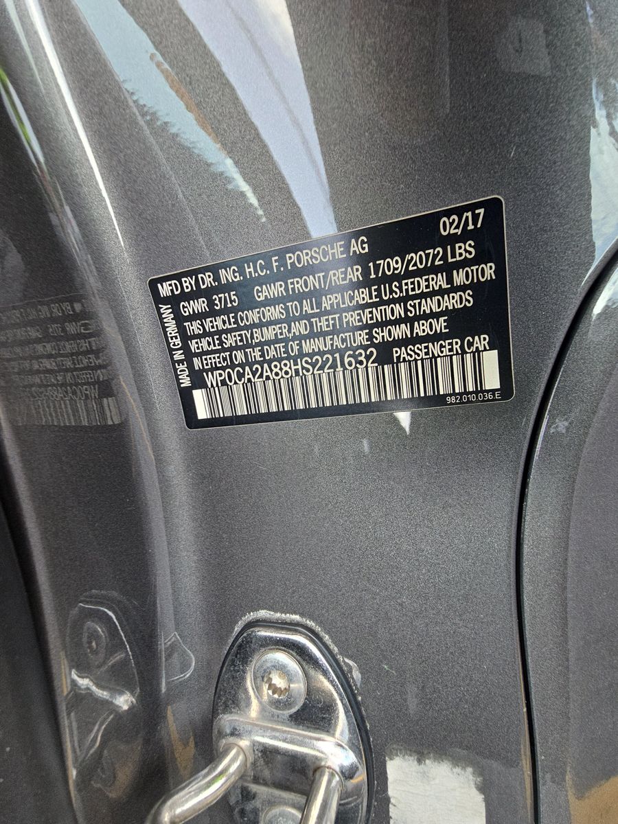 2017 Porsche 718 Boxster Base RWD