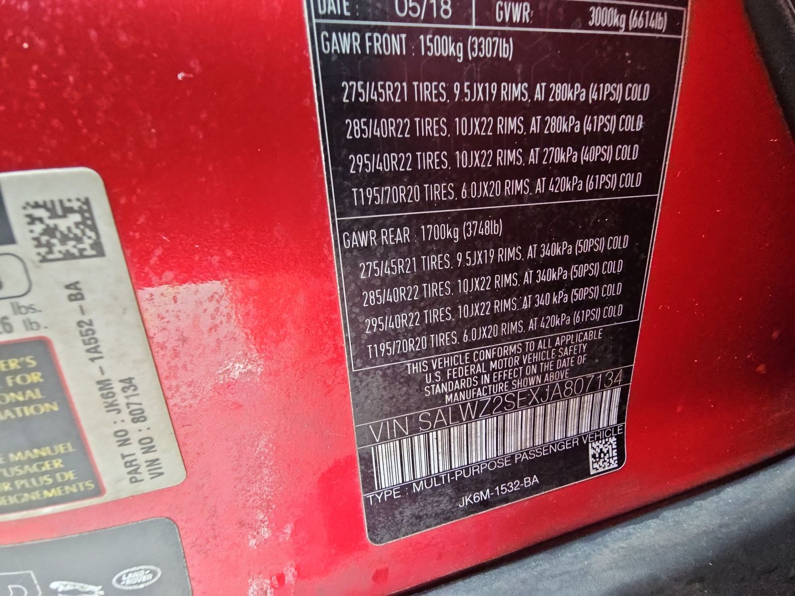 2018 Land Rover Range Rover Sport SVR AWD