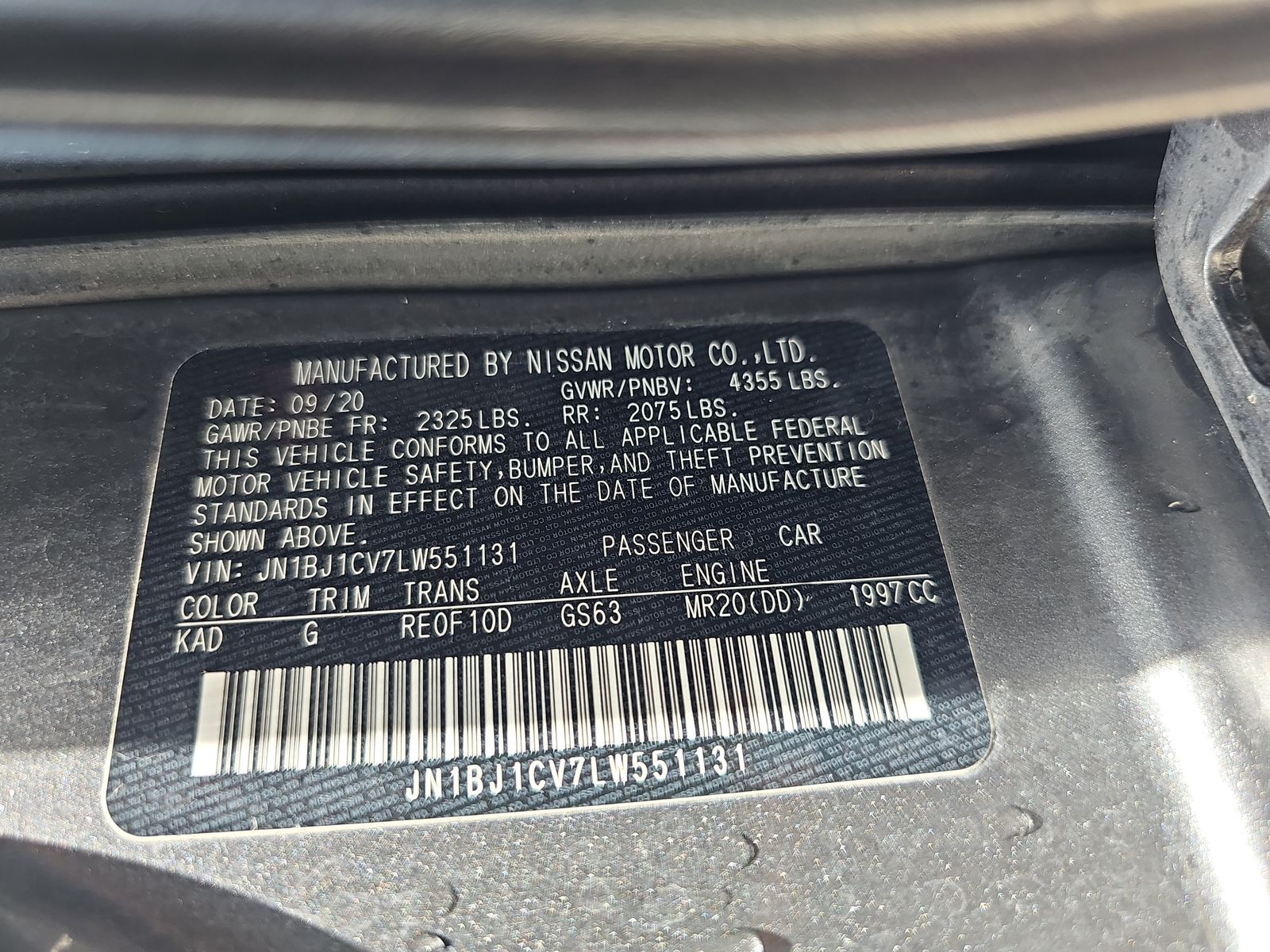 2020 Nissan Rogue Sport S FWD