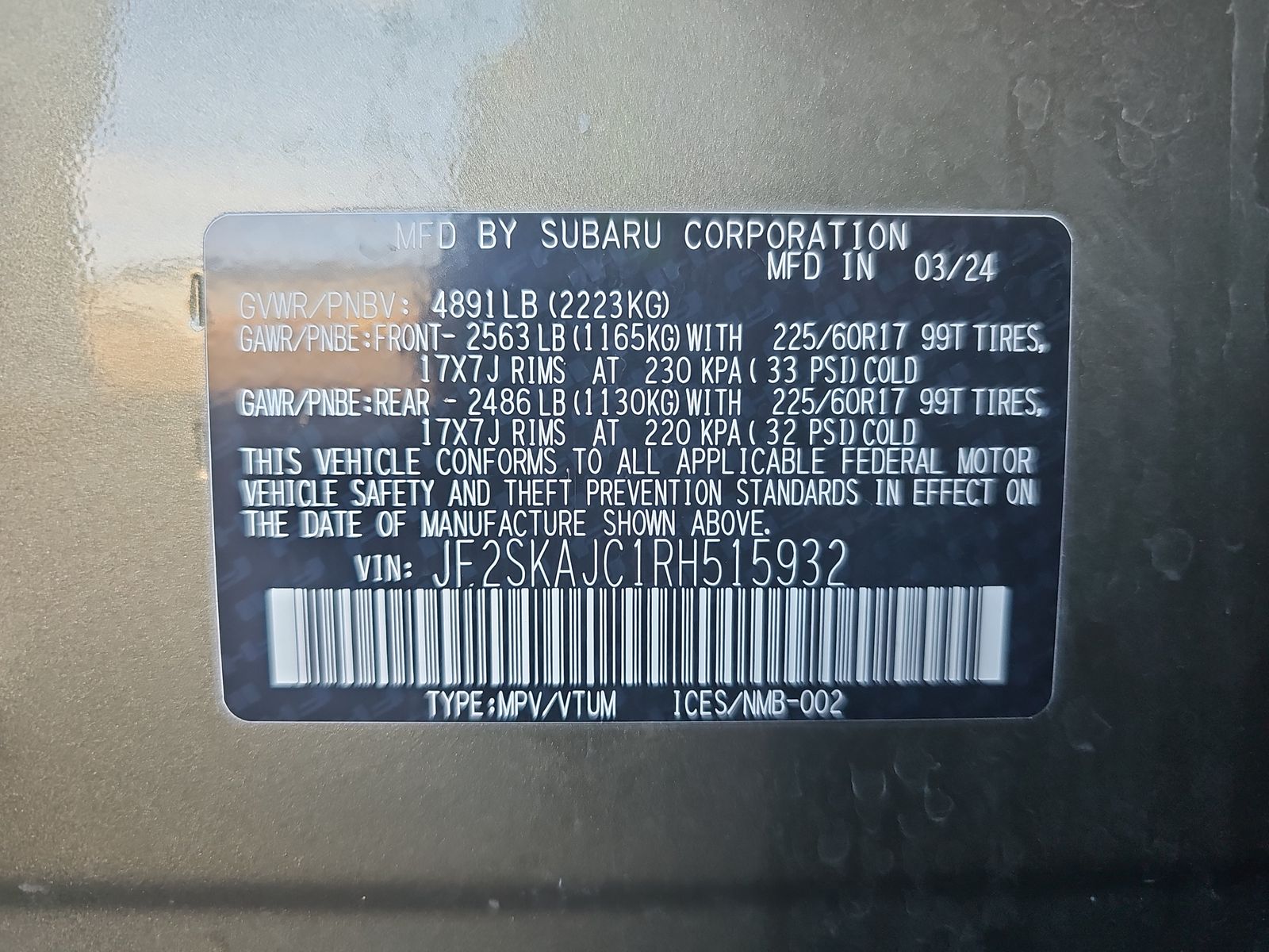 2024 Subaru Forester Wilderness AWD