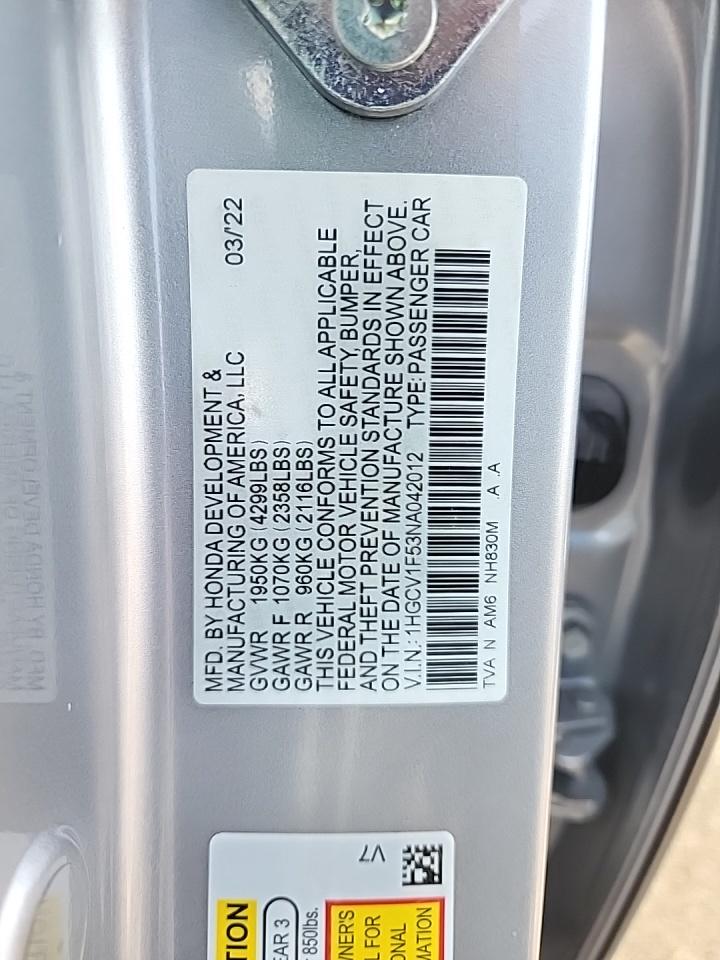 2022 Honda Accord EX-L FWD