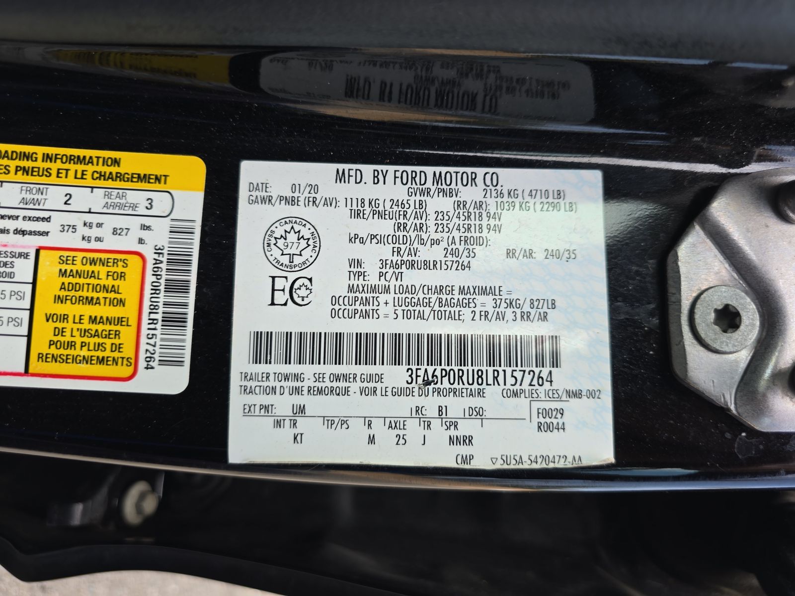 2020 Ford Fusion Hybrid Titanium FWD