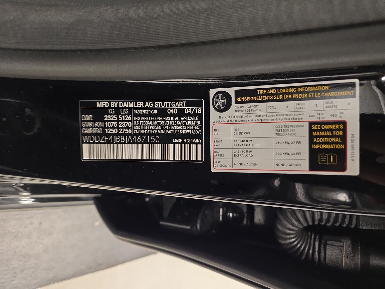 2018 Mercedes-Benz E-Class E 300 RWD