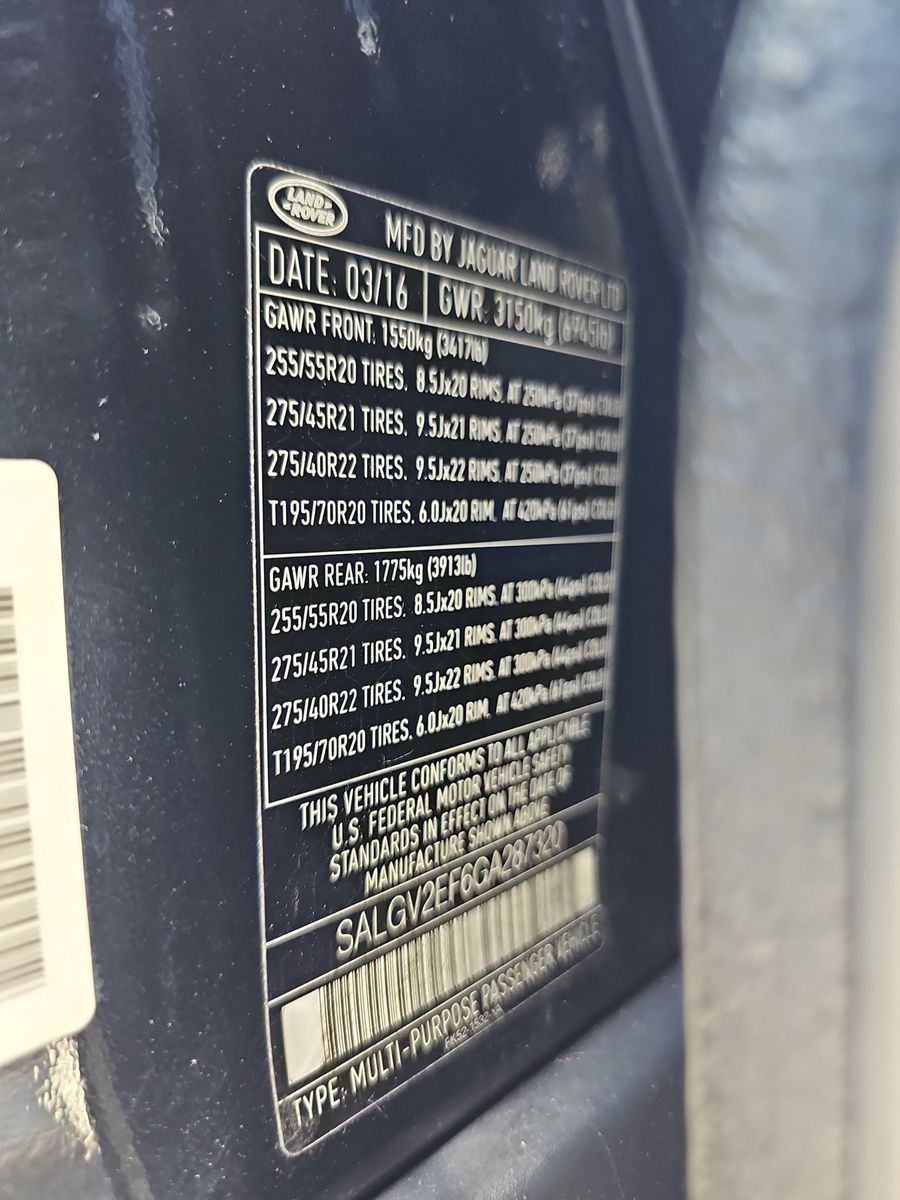 2016 Land Rover Range Rover Autobiography AWD