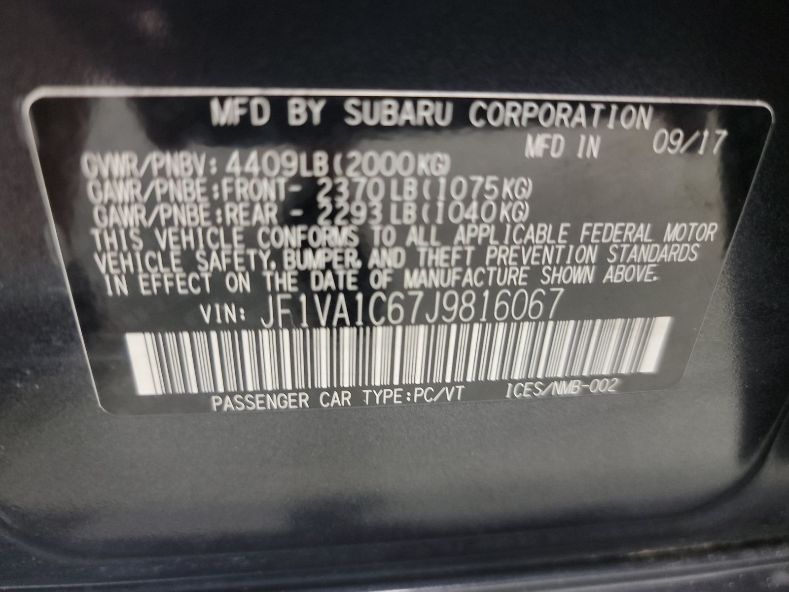 2018 Subaru WRX Premium AWD