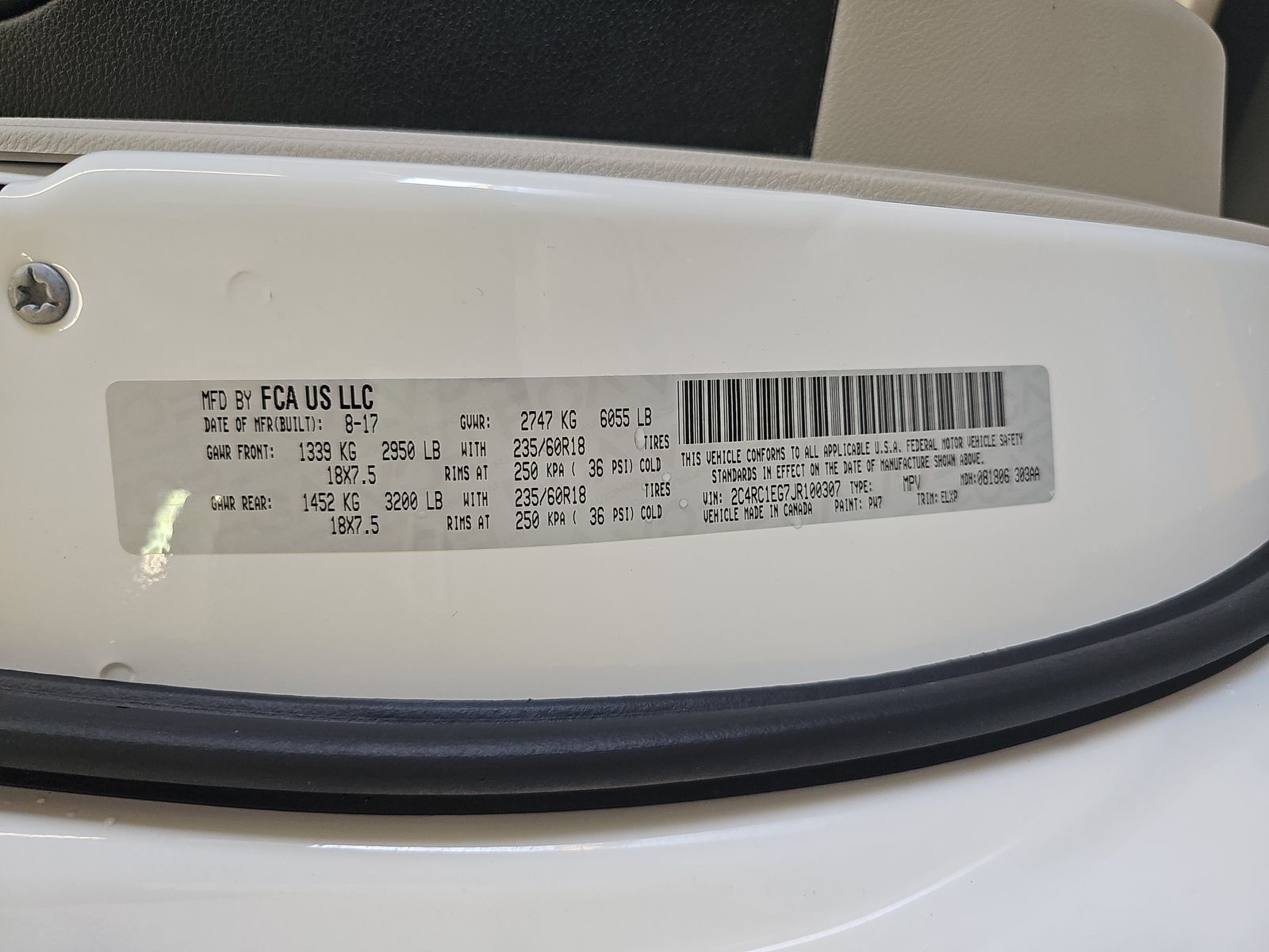2018 Chrysler Pacifica Touring L Plus FWD