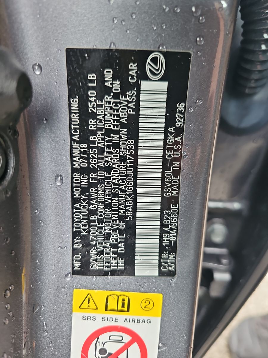 2018 Lexus ES ES 350 FWD