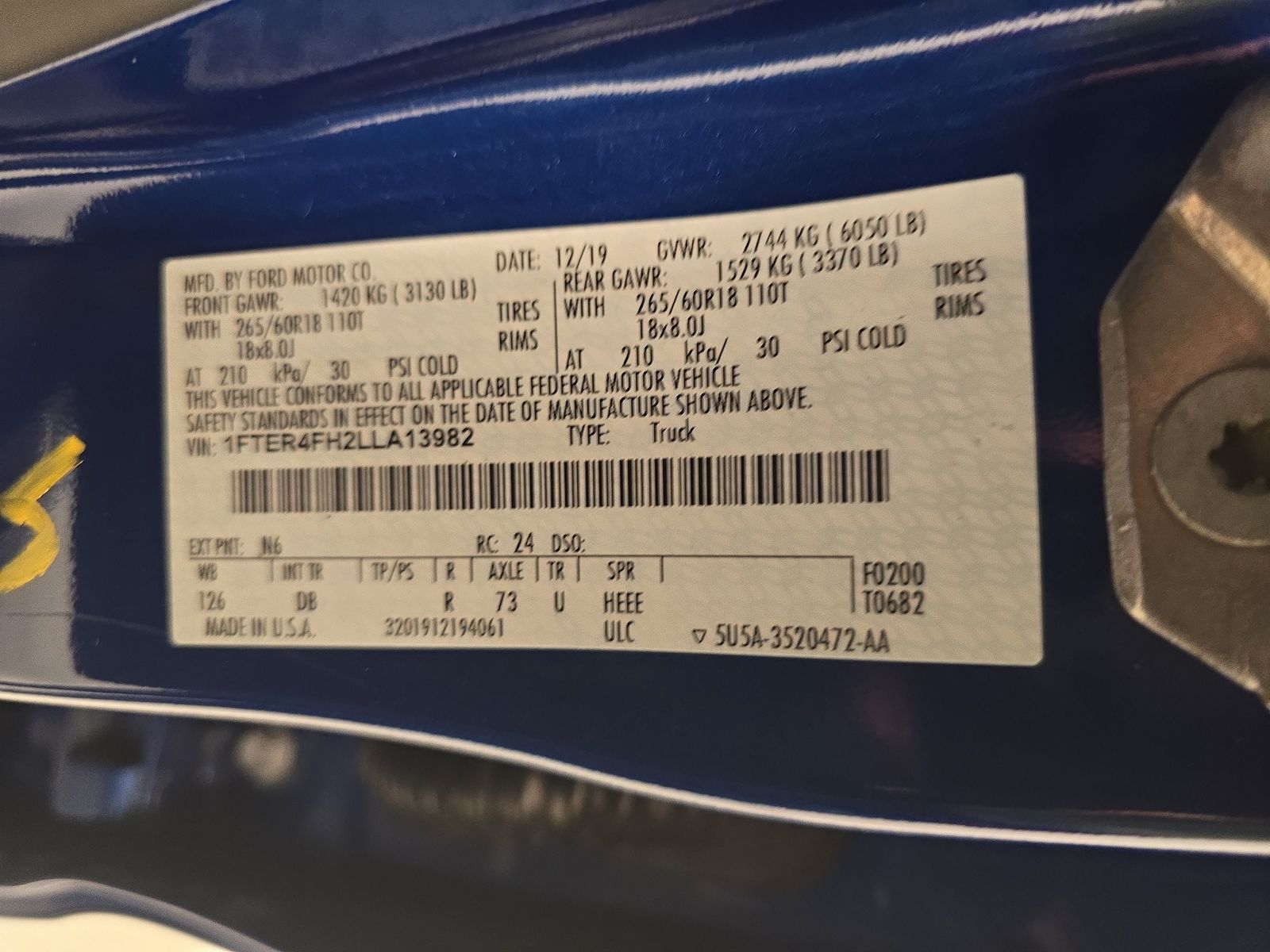 2020 Ford Ranger Lariat AWD