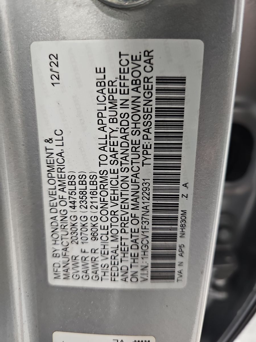2022 Honda Accord Sport FWD
