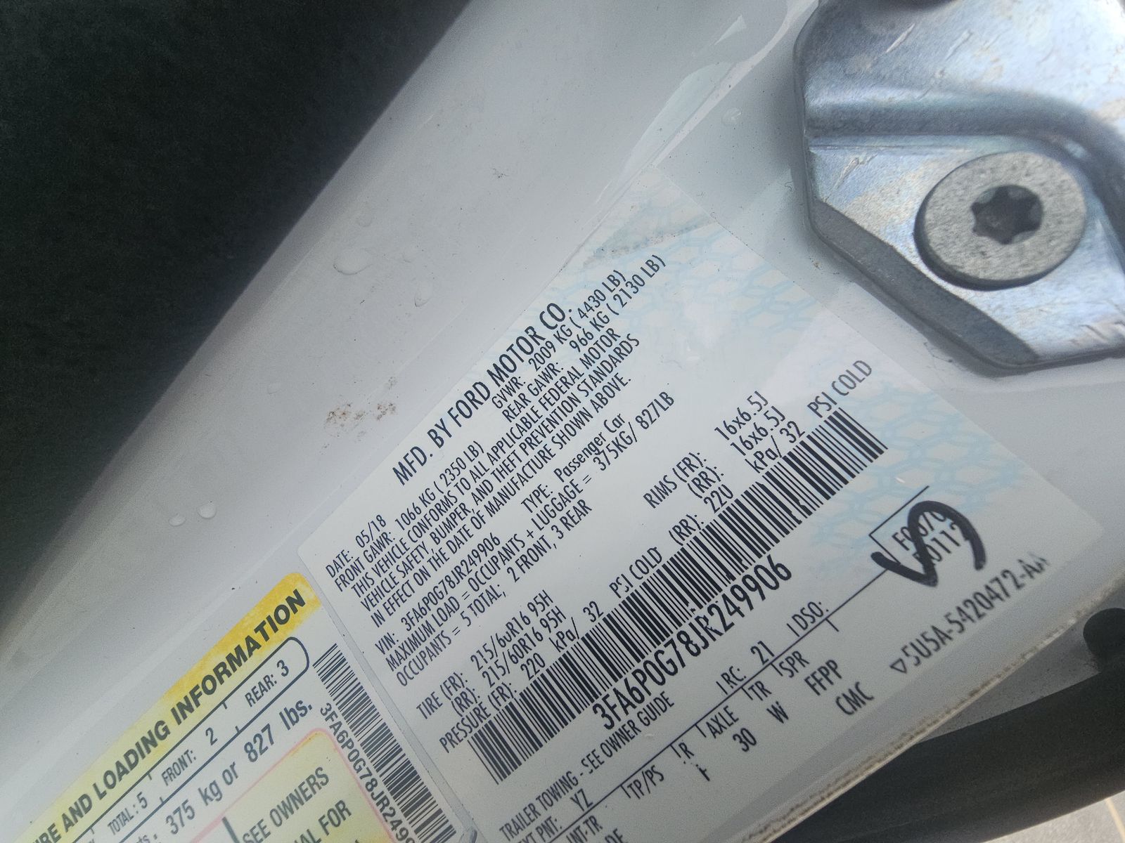 2018 Ford Fusion S FWD
