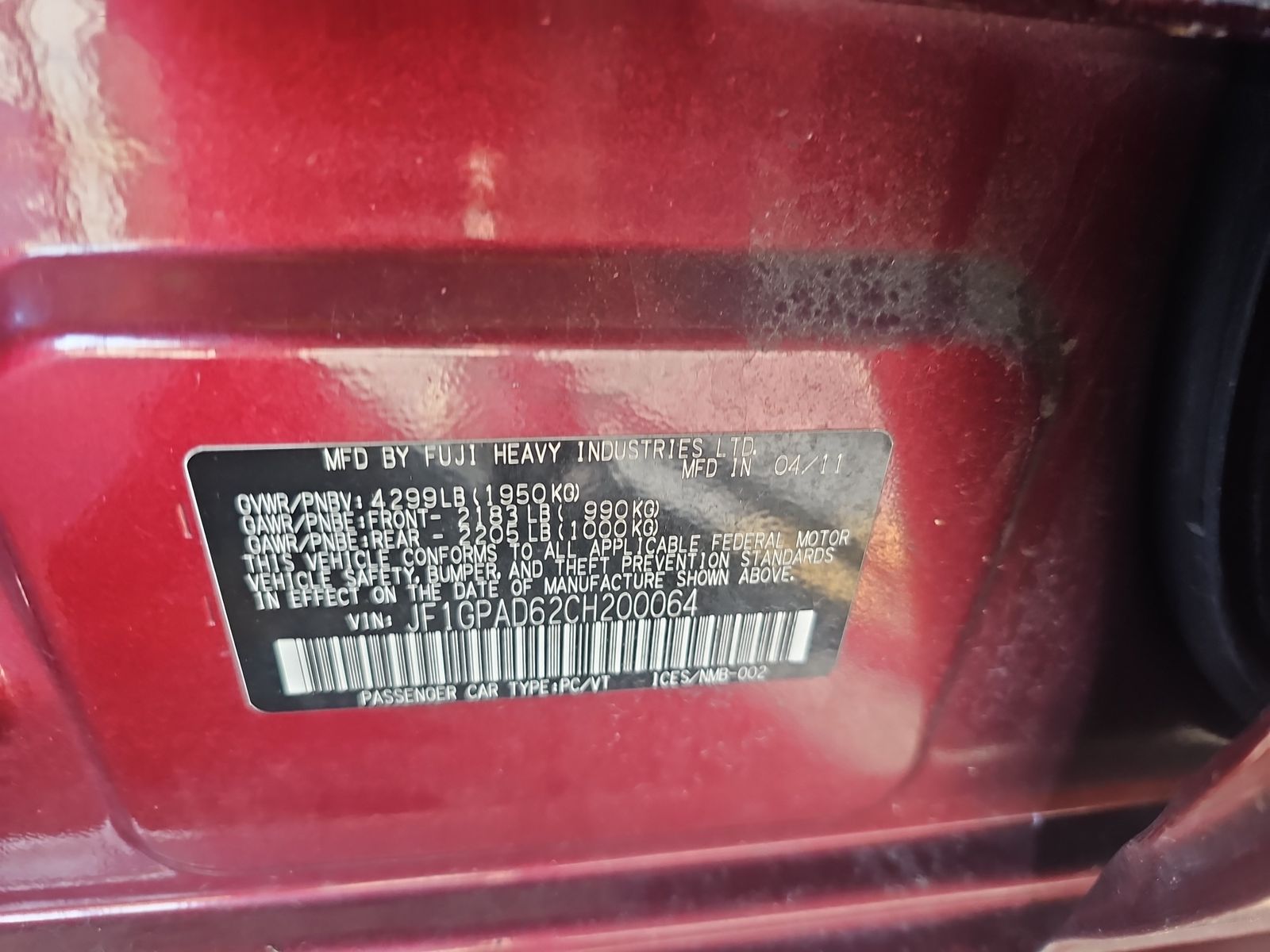 2012 Subaru Impreza 2.0i Premium AWD