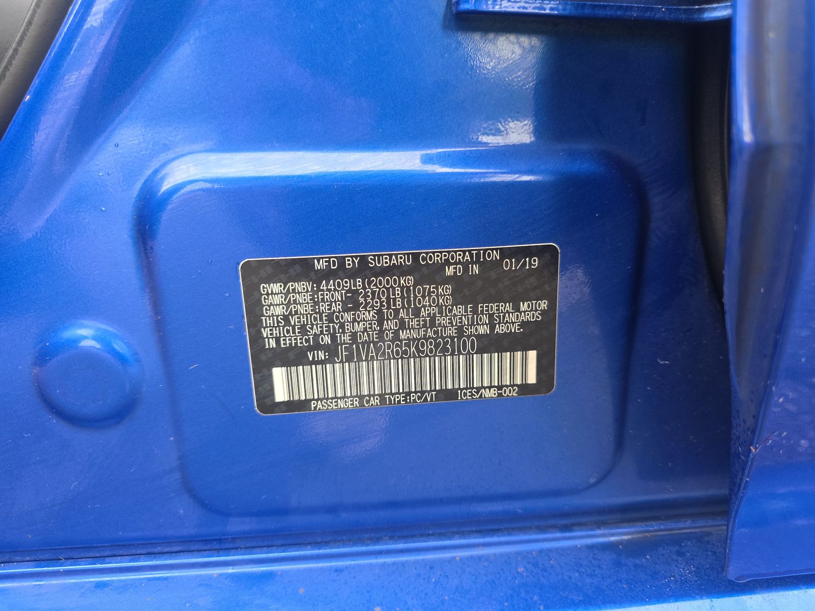 2019 Subaru WRX STi AWD