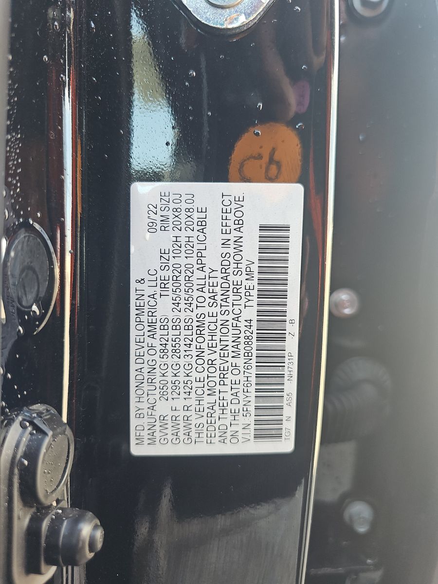 2022 Honda Pilot Black Edition AWD